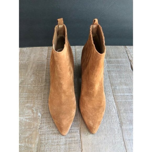 MARC FISHER WOMEN'S ALVA POINTY TOE brown suede BOOTIE Size 8.5 - Picture 4 of 8